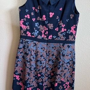 Boden Navy Dress with Pink and Blue Flowers